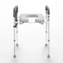 Raised Toilet Seat, 7-Position Height Adjustment 490 - 640 mm, 158.7 kg Weight Capacity, with Comfort Padded Aluminum Frame, Uni