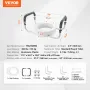 Raised Toilet Seat, 3.5" Height Raised, 300 lbs Weight Capacity, for Standard Round Toilet, Aluminum Handrail, with EVA Armrest 