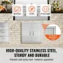 BBQ Access Door, 610x610 mm Double Outdoor Kitchen Door, Stainless Steel Flush Mount Door, Double Wall Vertical Door with