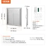 BBQ Access Door, 610x610 mm Double Outdoor Kitchen Door, Stainless Steel Flush Mount Door, Double Wall Vertical Door with