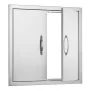 BBQ Access Door, 610x610 mm Double Outdoor Kitchen Door, Stainless Steel Flush Mount Door, Double Wall Vertical Door with