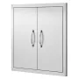 BBQ Access Door, 610x610 mm Double Outdoor Kitchen Door, Stainless Steel Flush Mount Door, Double Wall Vertical Door with