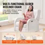 Electronic Power Recliner and Swivel Glider, 113.4 kg Weight Capacity Swivel Glider Recliner Chair with Adjustable Angle, Polyes