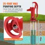 Antique Well Hand Pitcher Pump, 7.6 m Maximum Lift, Cast Iron Manual Hand Water Pump with Ergonomic Handle G1-5/8" Easy Installa