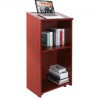 Podium Stand, 47 in Hostess Stand with 4 Rolling Wheels, Wood Podium with Storage Shelves, and Slant Desktop, Lecterns &