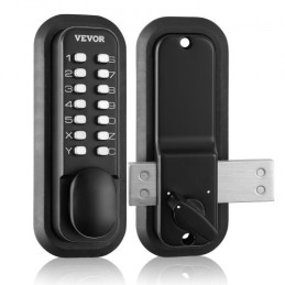 Mechanical Keyless Entry Door Lock, 14 Digit Keypad, Outdoor Gate Door Locks Set with Surface-mounted Latch, Water-proof Zinc