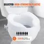 Hævet toiletstol, 4 "Højde hævet, 300 lbs vægtkapacitet
