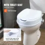 Hævet toiletstol, 4 "Højde hævet, 300 lbs vægtkapacitet