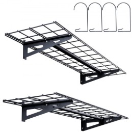 Garage Storage Shelving, 2 Pack, 4 x 1 ft Heavy Duty Garage Shelves Wall Mounted, 400 lbs Load Capacity(Total) Garage Storage