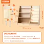 4-Tier Kids Wooden Bookshelf, Six-Layer Sling Bookcase, Baby Storage Book Rack, Book Toy Organizer Cabinet, for Kids Room, Playr