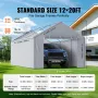 Carport Replacement Canopy Cover Side Wall 12 x 20 ft, Garage Tent Shelter Tarp Heavy-Duty Waterproof & UV Protected, Easy Insta