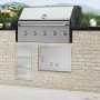 BBQ Access Door, 610x432 mm Single Outdoor Kitchen Door, Stainless Steel Flush Mount Door, Wall Vertical Door with Handle and