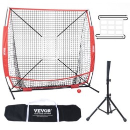 5x5 ft Baseball Softball Practice Net, Portable Baseball Training Net for Hitting Batting Catching Pitching, Backstop Baseball