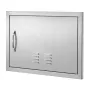 BBQ Access Door, 610x432 mm Single Outdoor Kitchen Door, Stainless Steel Flush Mount Door, Wall Vertical Door with Handle and