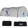 Baseball Batting Cage, Softball and Baseball Batting Cage Net and Frame, Practice Portable Cage Net with Carry Bag, Heavy Duty