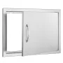 BBQ Access Door, 610x432 mm Single Outdoor Kitchen Door, Stainless Steel Flush Mount Door, Wall Vertical Door with Handle, for