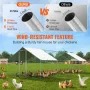 Large Metal Chicken Coop with Run, 3 x 7.83 x 1.99 m Walk-in Chicken Runs for Yard with Cover, Spire Roof Hen House with Securit