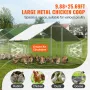 Large Metal Chicken Coop with Run, 3 x 7.83 x 1.99 m Walk-in Chicken Runs for Yard with Cover, Spire Roof Hen House with Securit