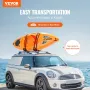 Kayak Roof Rack 1 Pair J-Bar, Soft Roof Rack, Top Mount Tie Down, Carrier for kayak, Surf Board, Canoe, SUP, Ski Board, Mount on