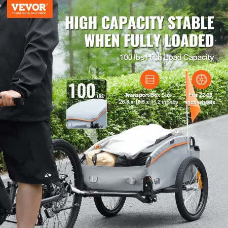 Cykelfragt trailer, 100 lbs belastningskapacitet, kraftig