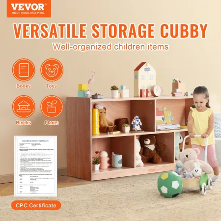 Opbevaringshyldebakke kabinet 5-afsnit cubby opbevaring 2-hylde