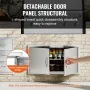 BBQ Access Door, 863x482 mm Double Outdoor Kitchen Door, Stainless Steel Flush Mount Door, Wall Vertical Door with Handles, for