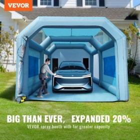 Inflatable Spray Booth Car Paint Tent 26x15x11ft Filter System 2 Blowers