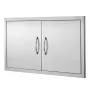 BBQ Access Door, 863x482 mm Double Outdoor Kitchen Door, Stainless Steel Flush Mount Door, Wall Vertical Door with Handles, for
