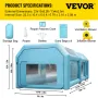 Inflatable Spray Booth Car Paint Tent 7 x 4 x 2.5 m Filter System 2 Blowers