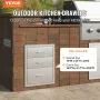 18x23 Inch Outdoor Kitchen Stainless Steel Triple Access BBQ Drawers with Chrome Handle, 18 x23 x 23 Inch