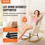 Nursery Rocking Chair, 250 lbs Weight Capacity Teddy Fabric Upholstered Glider Rocker Chair with Soft Seat and High Backrest, Nu