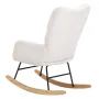 Nursery Rocking Chair, 250 lbs Weight Capacity Teddy Fabric Upholstered Glider Rocker Chair with Soft Seat and High Backrest, Nu