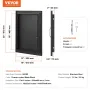 BBQ Access Door, 415x570 mm Single Outdoor Kitchen Door, Cold Plate Flush Mount Door, Wall Vertical Door with Handle, for BBQ