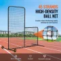 L Screen Baseball for Batting Cage, 7x7 ft Softball Safety Screen, Body Protector Portable Batting Screen with Carry Bag, Wheels