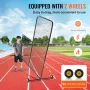 L Screen Baseball for Batting Cage, 7x7 ft Softball Safety Screen, Body Protector Portable Batting Screen with Carry Bag, Wheels