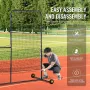 L Screen Baseball for Batting Cage, 7x7 ft Softball Safety Screen, Body Protector Portable Batting Screen with Carry Bag, Wheels