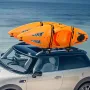 Kayak Roof Rack 2 Pairs J-Bar, Soft Roof Rack Quick Folding, Top Mount Tie Down, Carrier for kayak, Surf Board, Canoe, SUP, Ski 