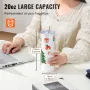 12 Pack Straight Sublimation Tumblers, 591.5 ml Blank Tumbler Bulk, Stainless Steel Double Wall Tumbler Cups with Straw, Lid, Br
