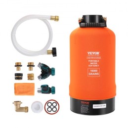RV Water Softener, 16,000 Grain Portable Water Softener, with 3/4" Brass Fittings and 42" Hose, Soften Hard Water Filter System