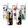 12 Pack Straight Sublimation Tumblers, 591.5 ml Blank Tumbler Bulk, Stainless Steel Double Wall Tumbler Cups with Straw, Lid, Br