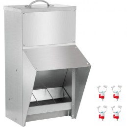 Galvanized Poultry Feeder Holds 25lbs of Feed Chicken Feeders No Waste 12.9x8.3x18.9in Hanging Chicken Feeder with Lid
