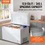 Chest Freezer, 12.8 cu.ft / 345 L Large Deep Freezer & 4 Removable Baskets, Freestanding Top Open Door Commercial Chest Freezers
