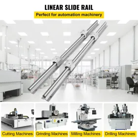 Linear Rail Guide 2X SBR16-600 mm Linear Slide Rail + 4 SBR16UU Block for Automated Machines and Equipments