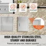 BBQ Access Door, 407x559 mm Single Outdoor Kitchen Door, Stainless Steel Flush Mount Door, Wall Vertical Door with Handle, for