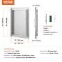 BBQ Access Door, 407x559 mm Single Outdoor Kitchen Door, Stainless Steel Flush Mount Door, Wall Vertical Door with Handle, for