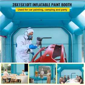 Inflatable Spray Booth Car Paint Tent 8.5 x 4.6 x 3 m Filter System 2 Blowers