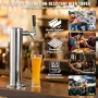 Single Faucet Draft Beer Tower Dispenser, Stainless Steel Keg Beer Tower, Kegerator Tower Kit with Pre-Assembled Tubing and Self