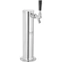 Single Faucet Draft Beer Tower Dispenser, Stainless Steel Keg Beer Tower, Kegerator Tower Kit with Pre-Assembled Tubing and Self