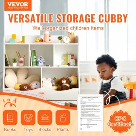 Wood Kid Storage Cubby, Toy Storage Organizer med boghylde