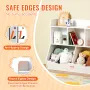 Wood Kid Storage Cubby, Toy Storage Organizer with Bookshelf, 5-Cubby Wood Toy Storage Cabinet, Children Book Toy Shelf for Kids